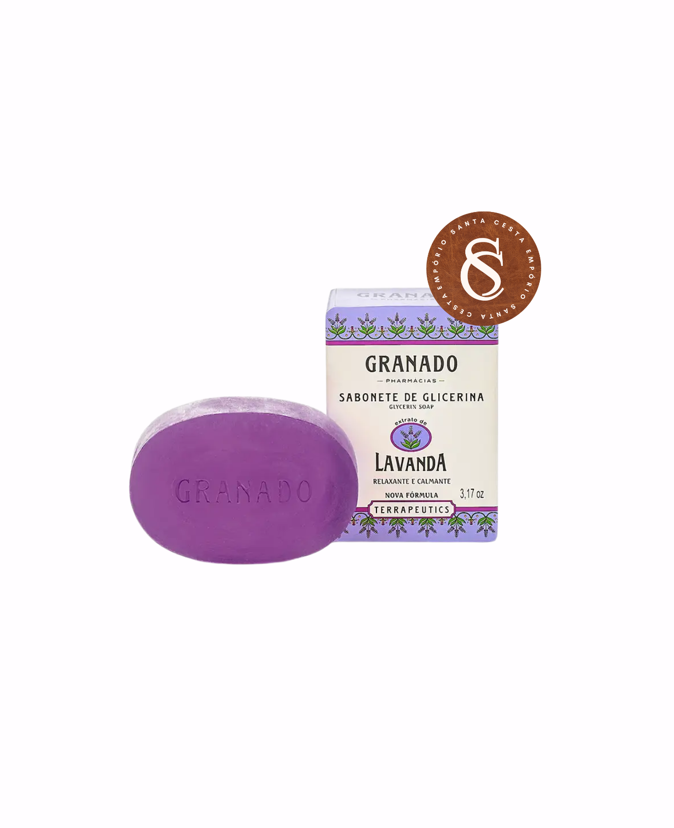 SABONETE EM BARRA DE GLICERINA LAVANDA GRANADO 90G