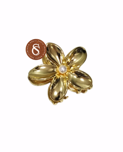 PRENDEDOR DE CABELO FLOR - DOURADO