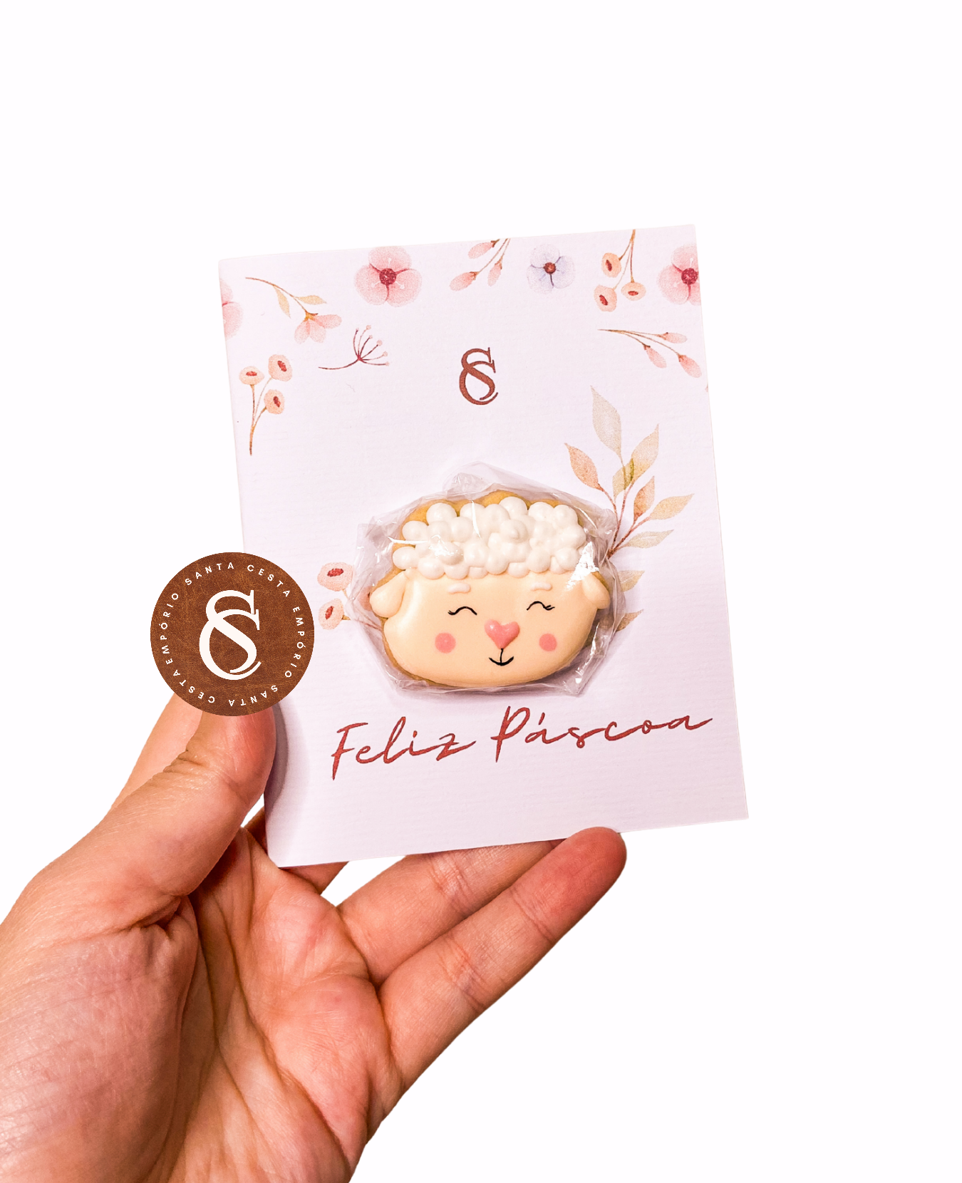 CARTÃO ESPECIAL DE PÁSCOA COM BISCOITO