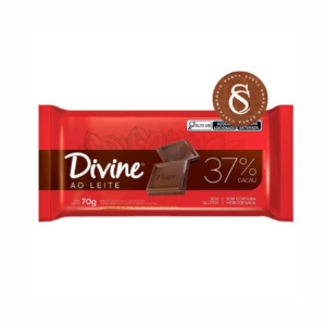 BARRA DE CHOCOLATE AO LEITE 37% CACAU DIVINE 70G