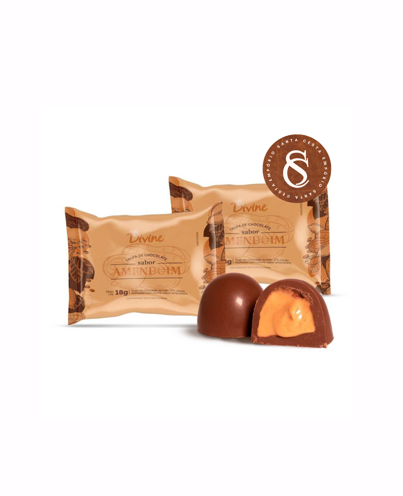 TRUFA DE CHOCOLATE SABOR AMENDOIM DIVINE 18G