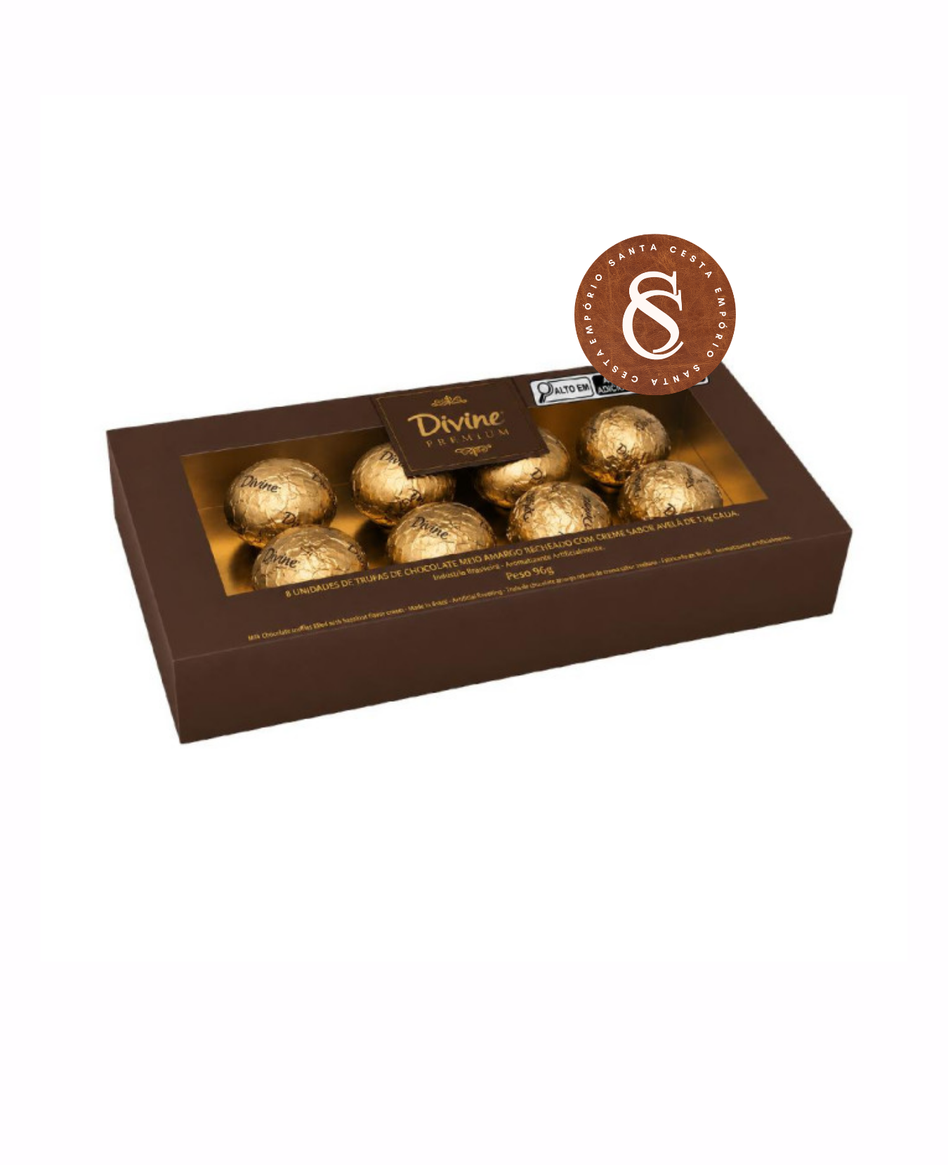 CAIXA DE TRUFAS DE CREME SUÍÇO DIVINE 96G