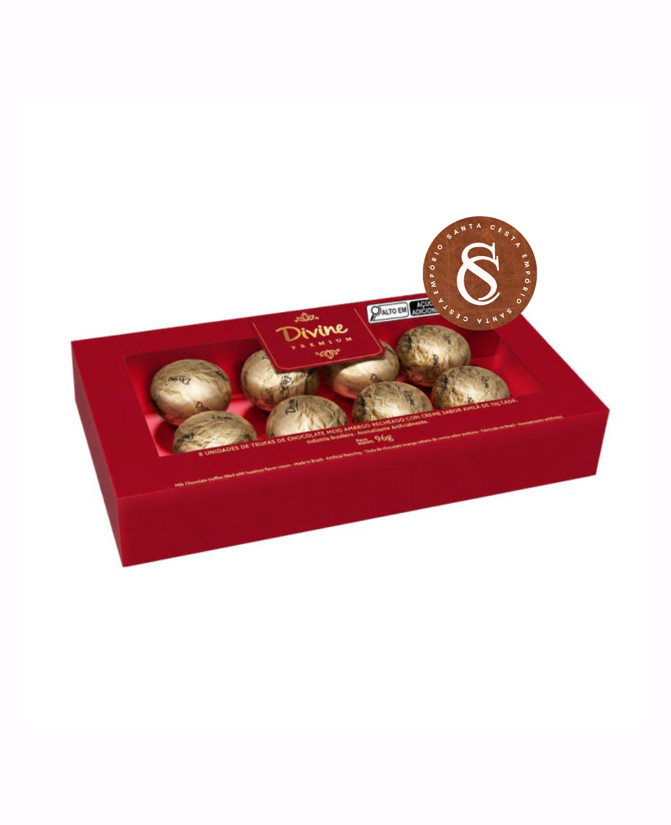 CAIXA DE TRUFAS DE MORANGO DIVINE 96G