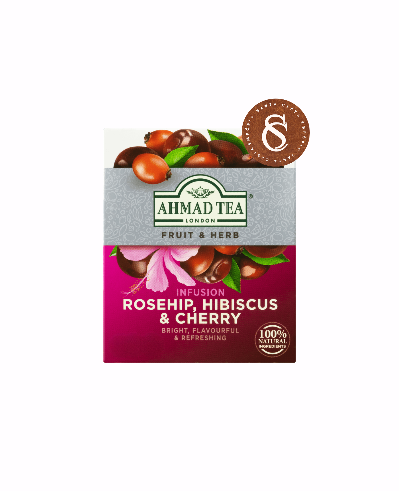 CHÁ INGLÊS ROSEHIP, HIBISCUS E CHERRY AHMAD 2G