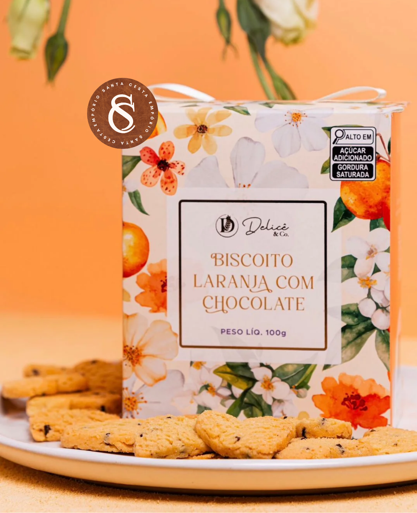 BISCOITO DE LARANJA COM CHOCOLATE DELICÊ 100G