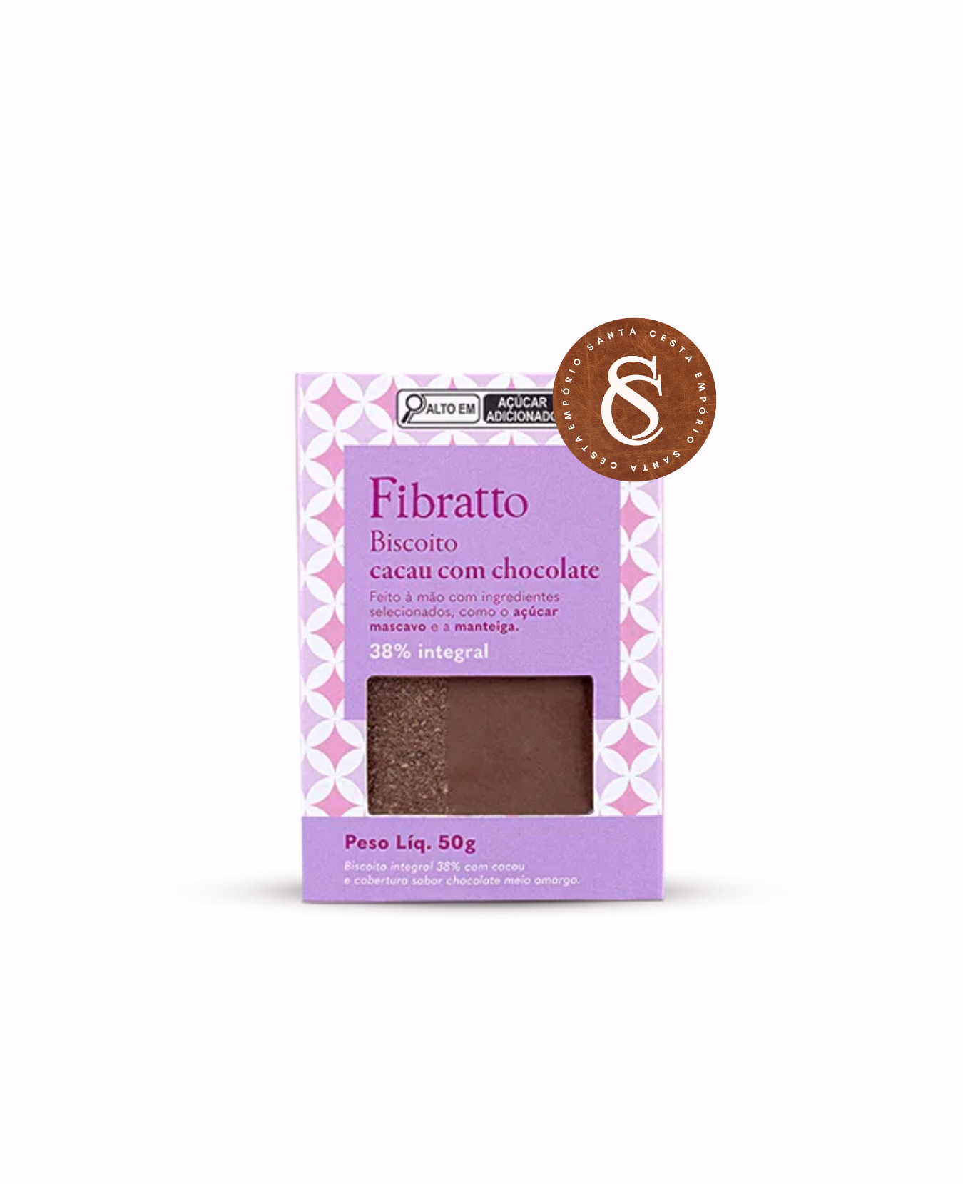 BISCOITO DE CACAU COM CHOCOLATE FIBRATTO 50G