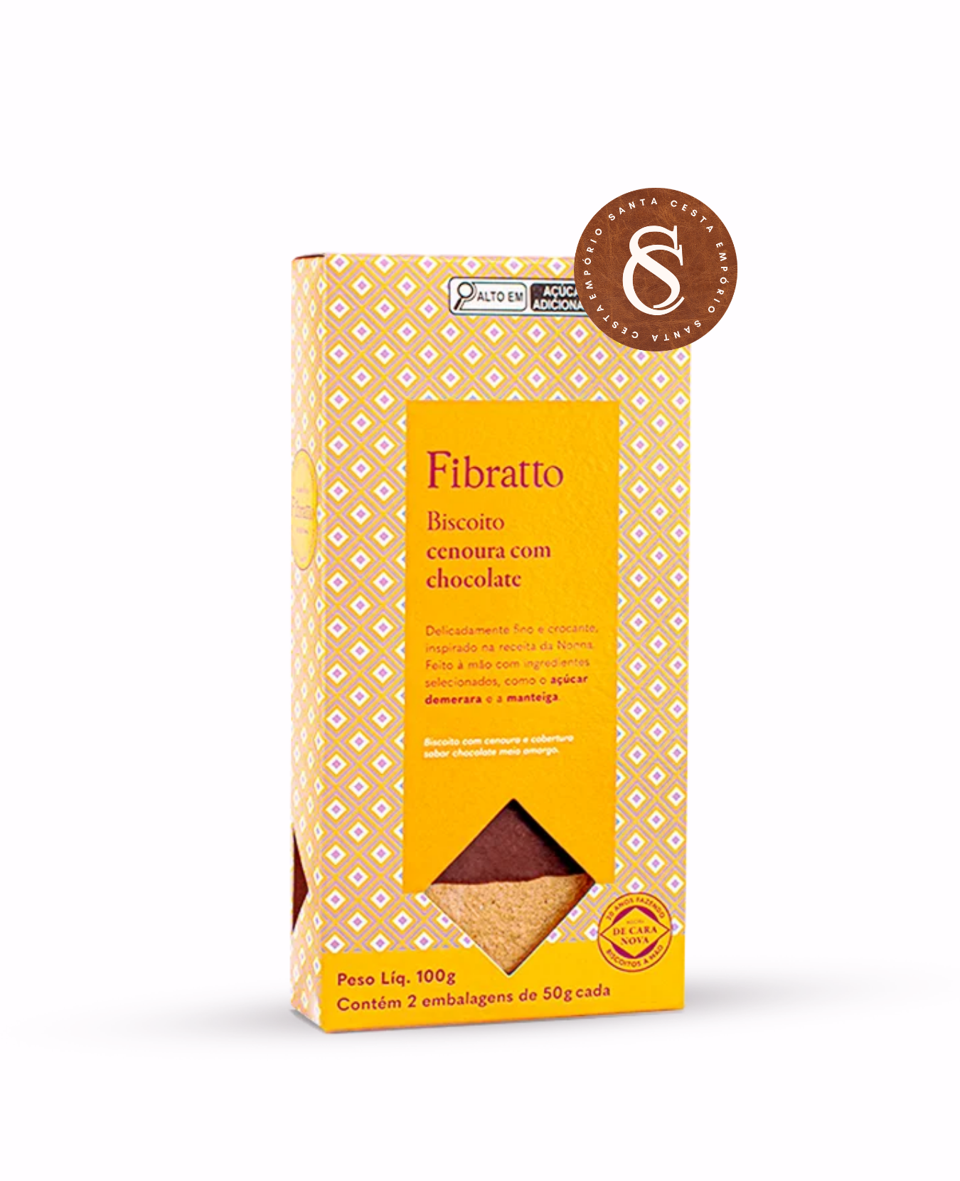 BISCOITO DE CENOURA COM CHOCOLATE FIBRATTO 100G