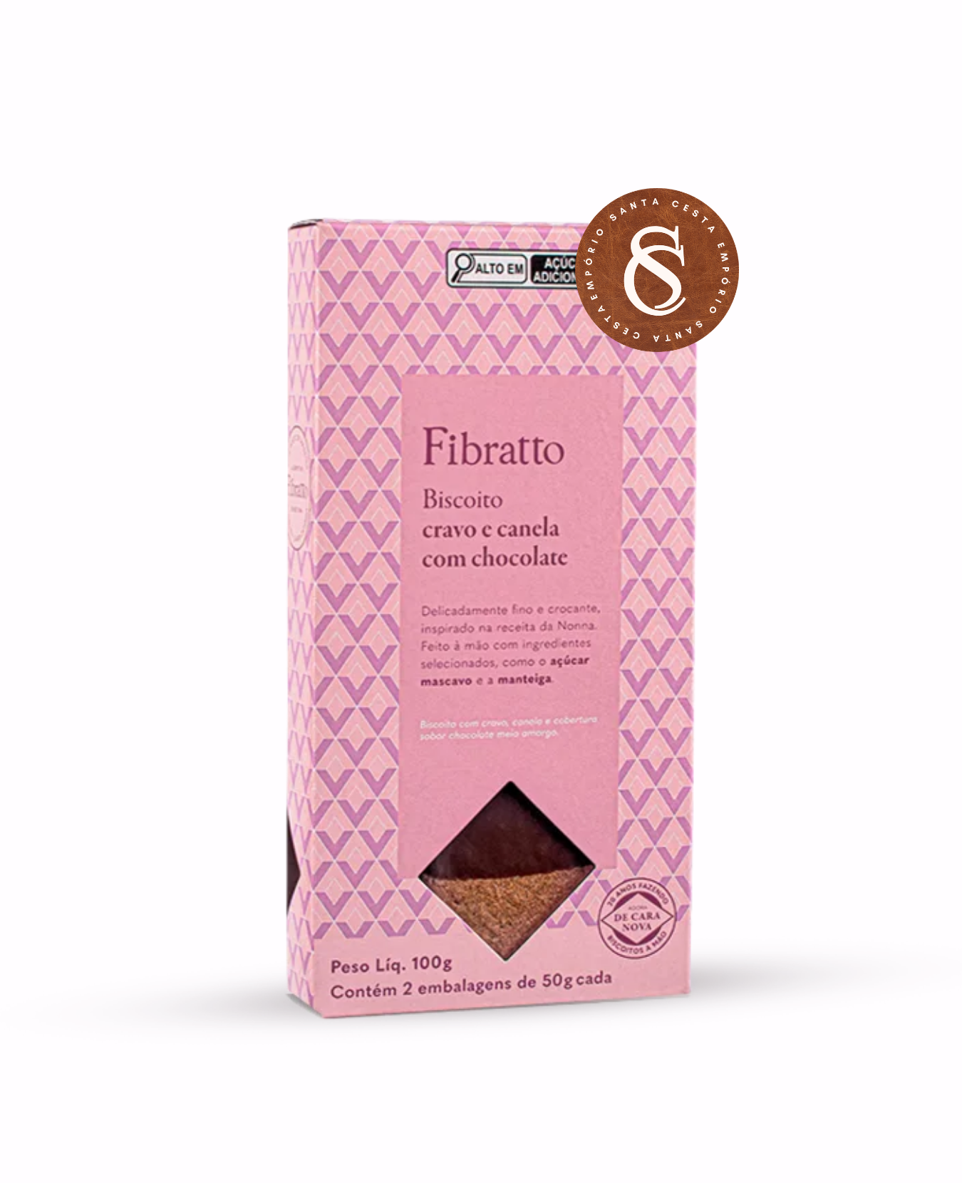 BISCOITO DE CRAVO E CANELA COM CHOCOLATE FIBRATTO 100G