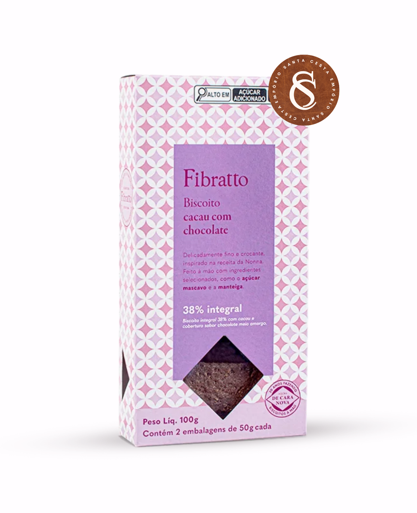 BISCOITO DE CACAU COM CHOCOLATE FIBRATTO 100G