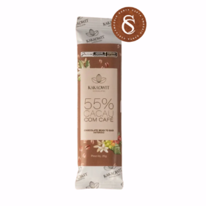 MINI BARRA DE CHOCOLATE 55% CACAU COM CAFÉ KAKAOWIT 20G