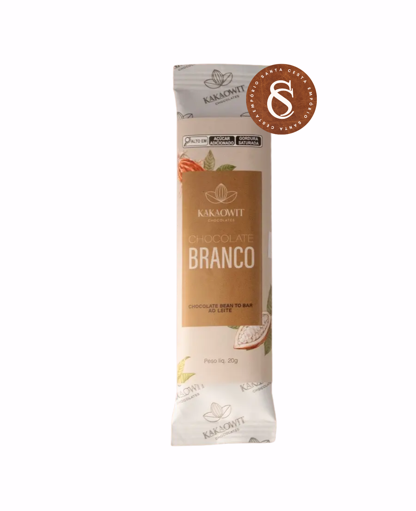 MINI BARRA DE CHOCOLATE BRANCO KAKAOWIT 20G