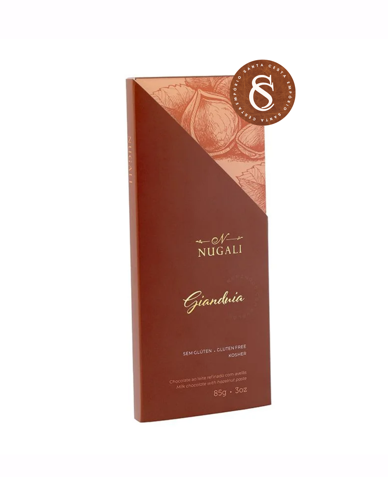 BARRA GIANDUIA DE CHOCOLATE AO LEITE REFINADO COM AVELÃS NUGALI 85G