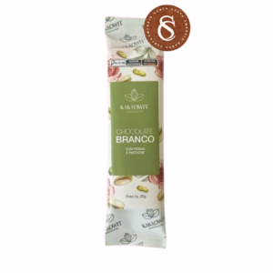 MINI BARRA DE CHOCOLATE BRANCO COM ROSAS E PISTACHE KAKAOWIT 20G
