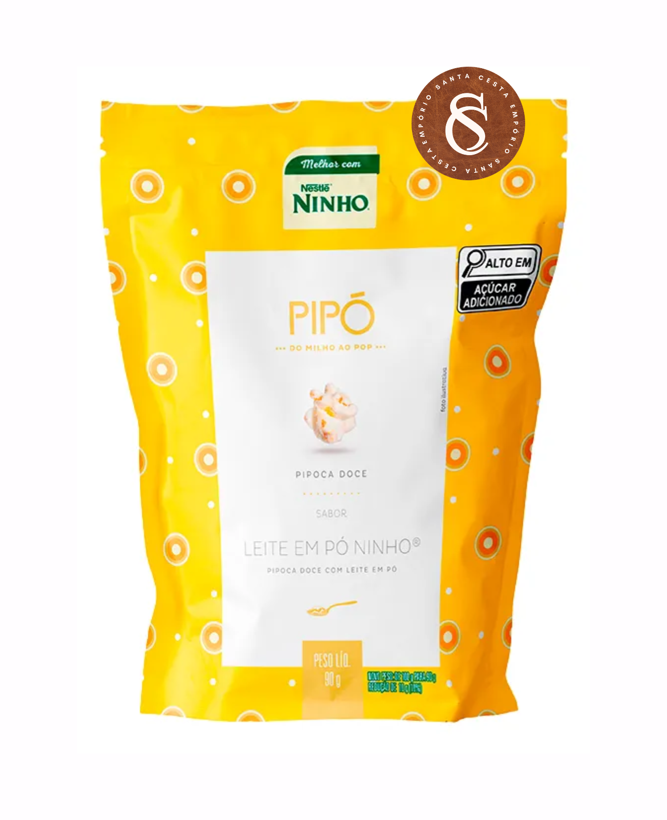 PIPOCA GOURMET DOCE SABOR LEITE EM PÓ NINHO PIPÓ 90G