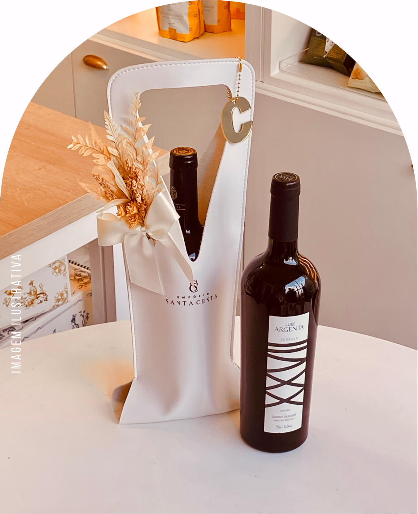 BAG COM VINHO BRANCA - COM VINHO SECO CABERNET SAUVIGNON LUIZ ARGENTA