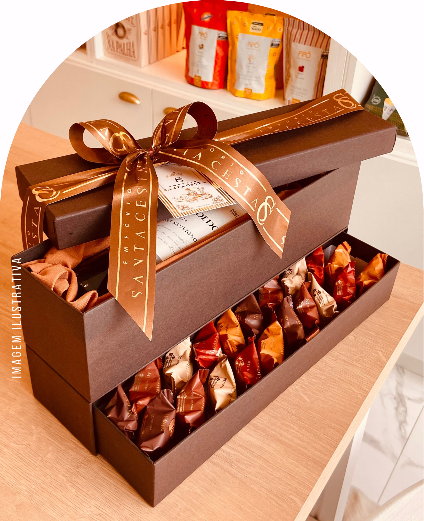 BOX VINHO E CHOCOLATES