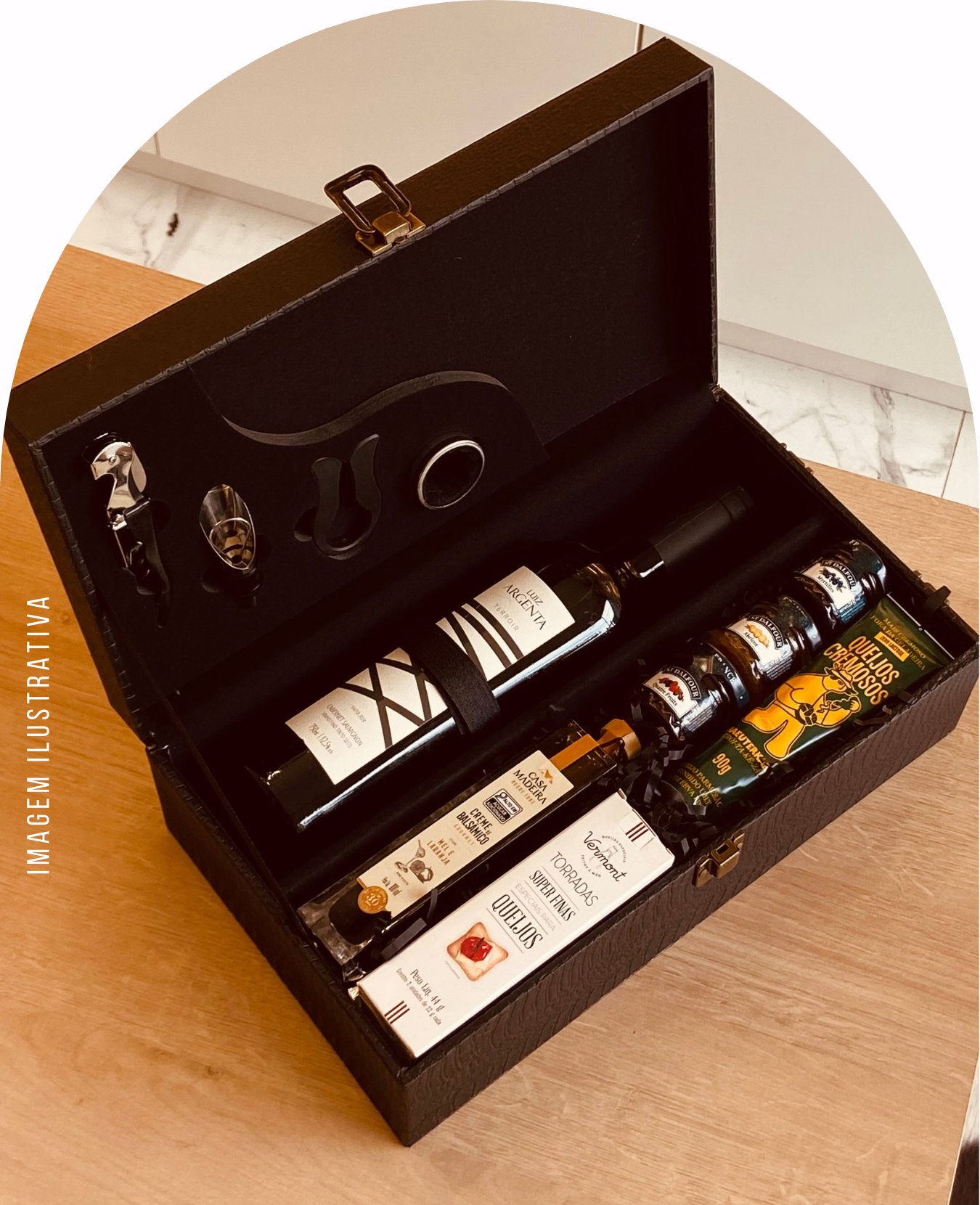 MALETA HARMONIZAR  - COM VINHO TINTO SECO CABERNET SAUVIGNON LUIZ ARGENTA