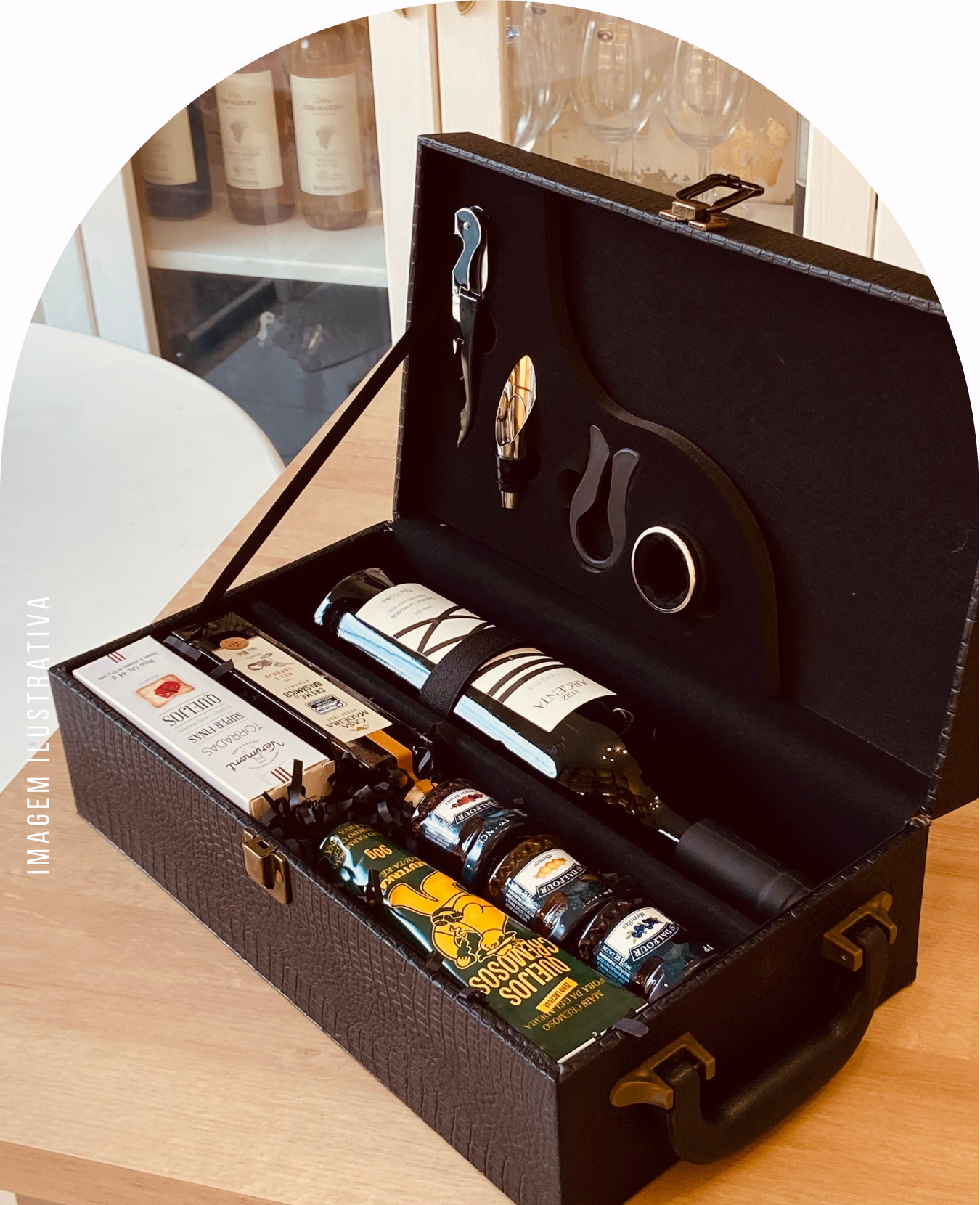 MALETA HARMONIZAR - COM VINHO TINTO SECO CABERNET SAUVIGNON LUIZ ARGENTA - Imagem 3